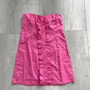 Pink strapless summer dress